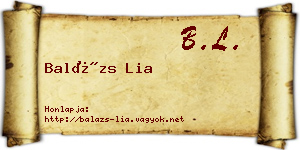 Balázs Lia névjegykártya